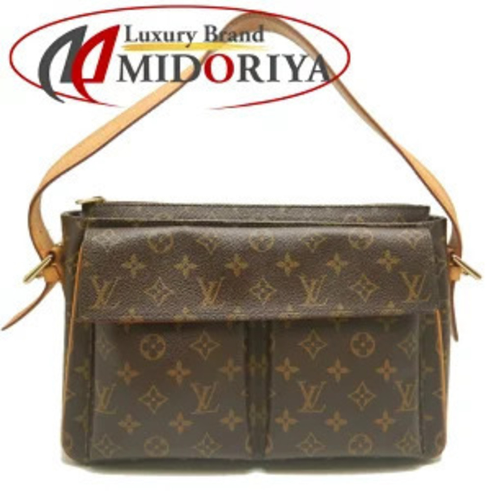 Louis Vuitton Monogram Vivacite Shoulder Bag Canvas Leather Brown